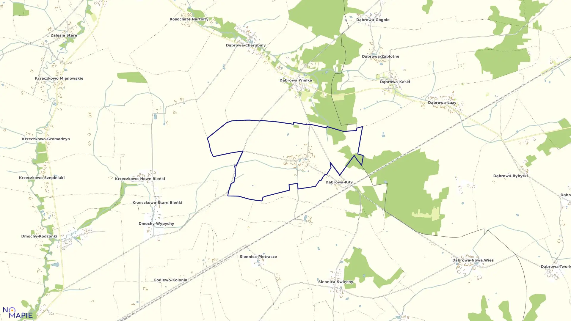 Mapa obrębu DĄBROWA-MICHAŁKI w gminie Czyżew