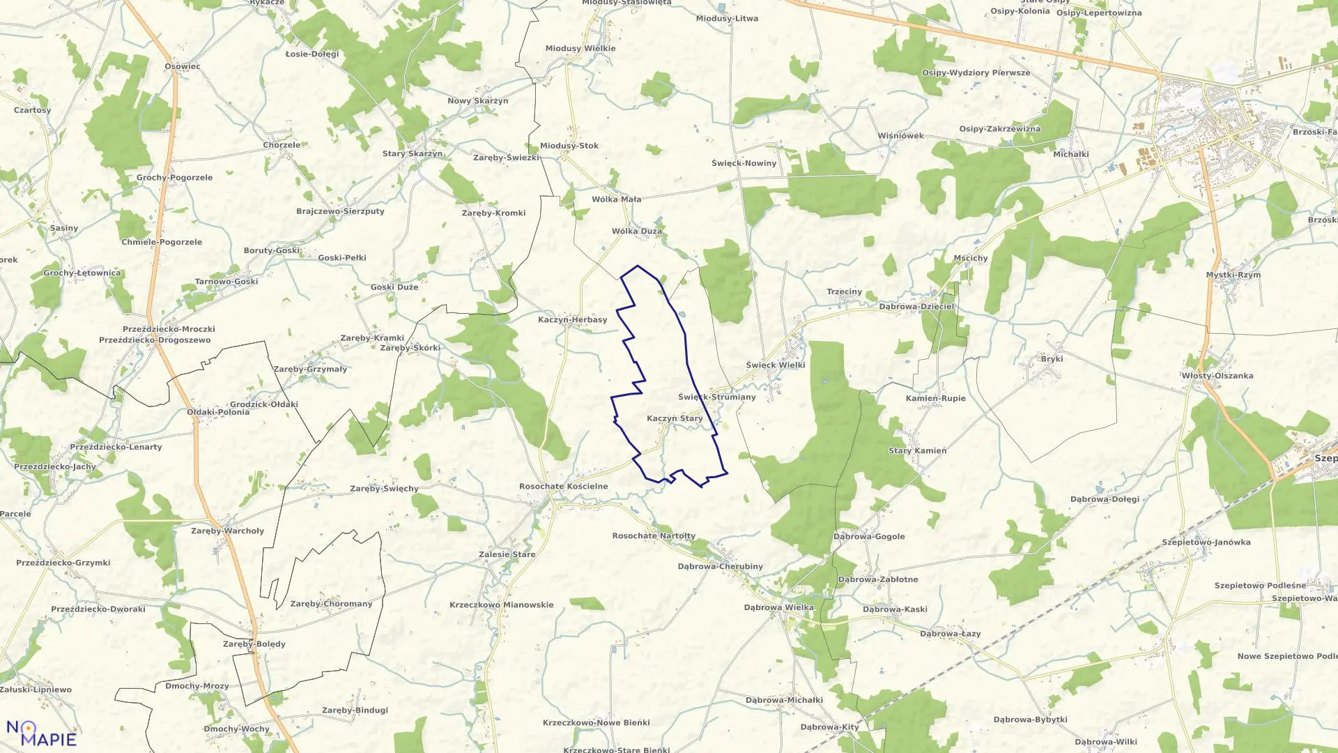 Mapa obrębu KACZYN STARY w gminie Czyżew