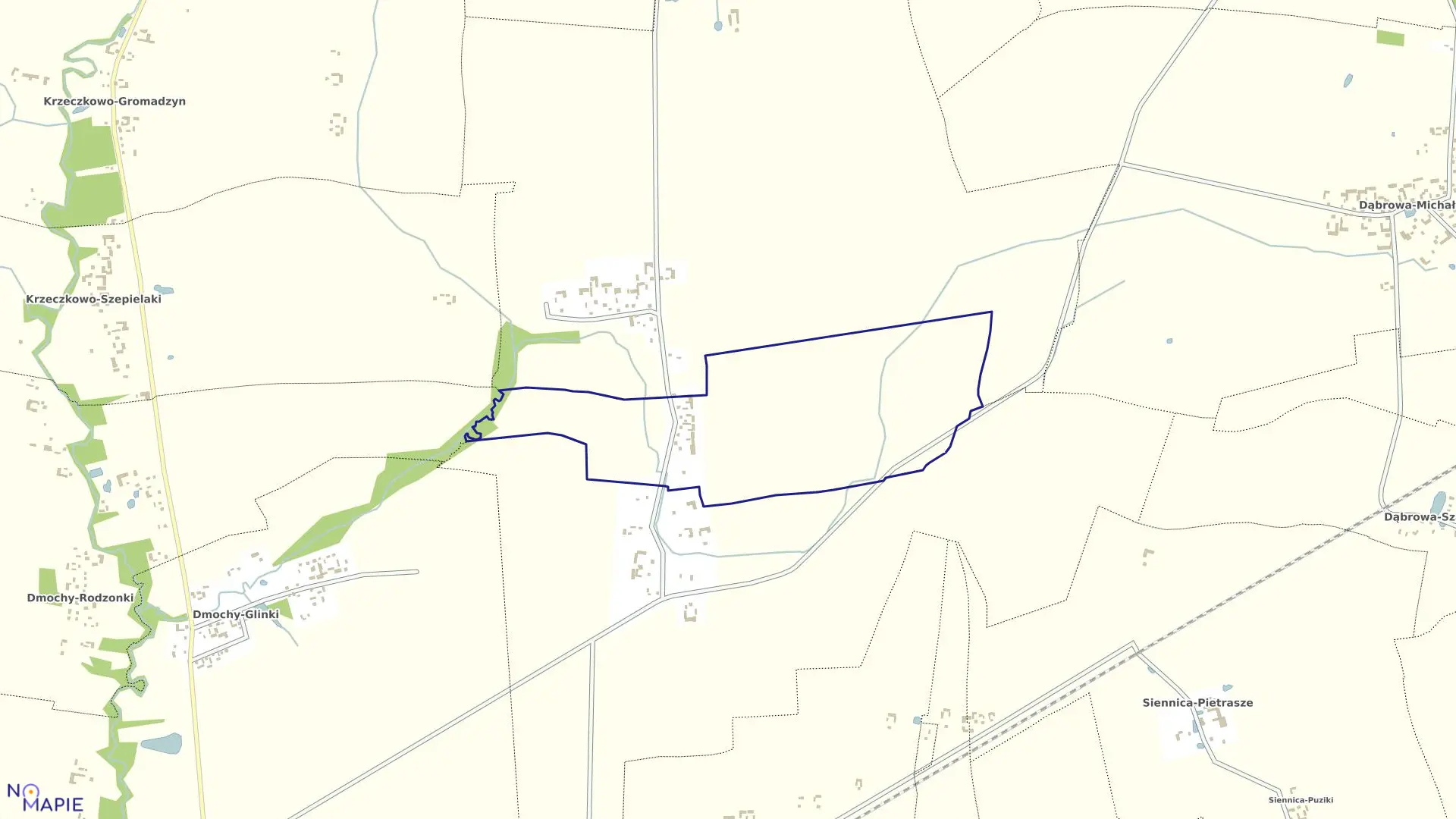 Mapa obrębu KRZECZKOWO-STARE BIEŃKI w gminie Czyżew